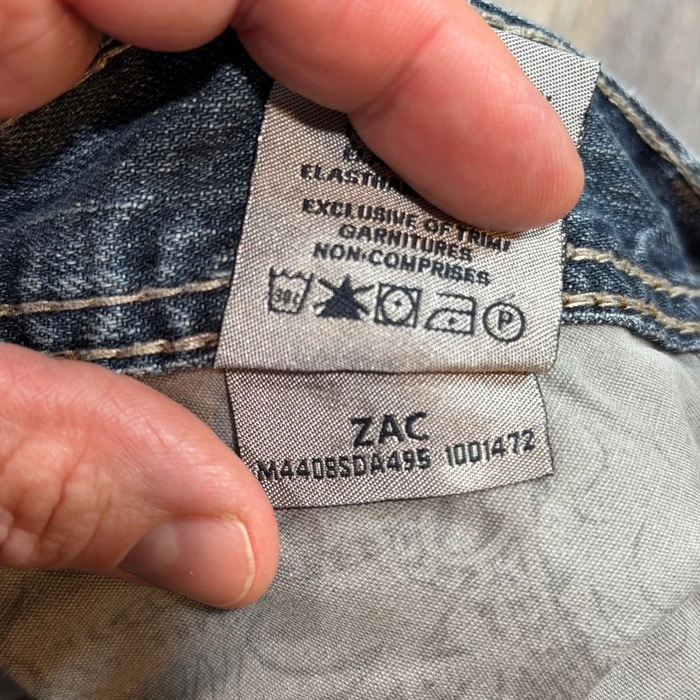 Silver Jeans Zac Relaxed Straight Leg Jeans Mens 38x34 Medium Wash Denim Western